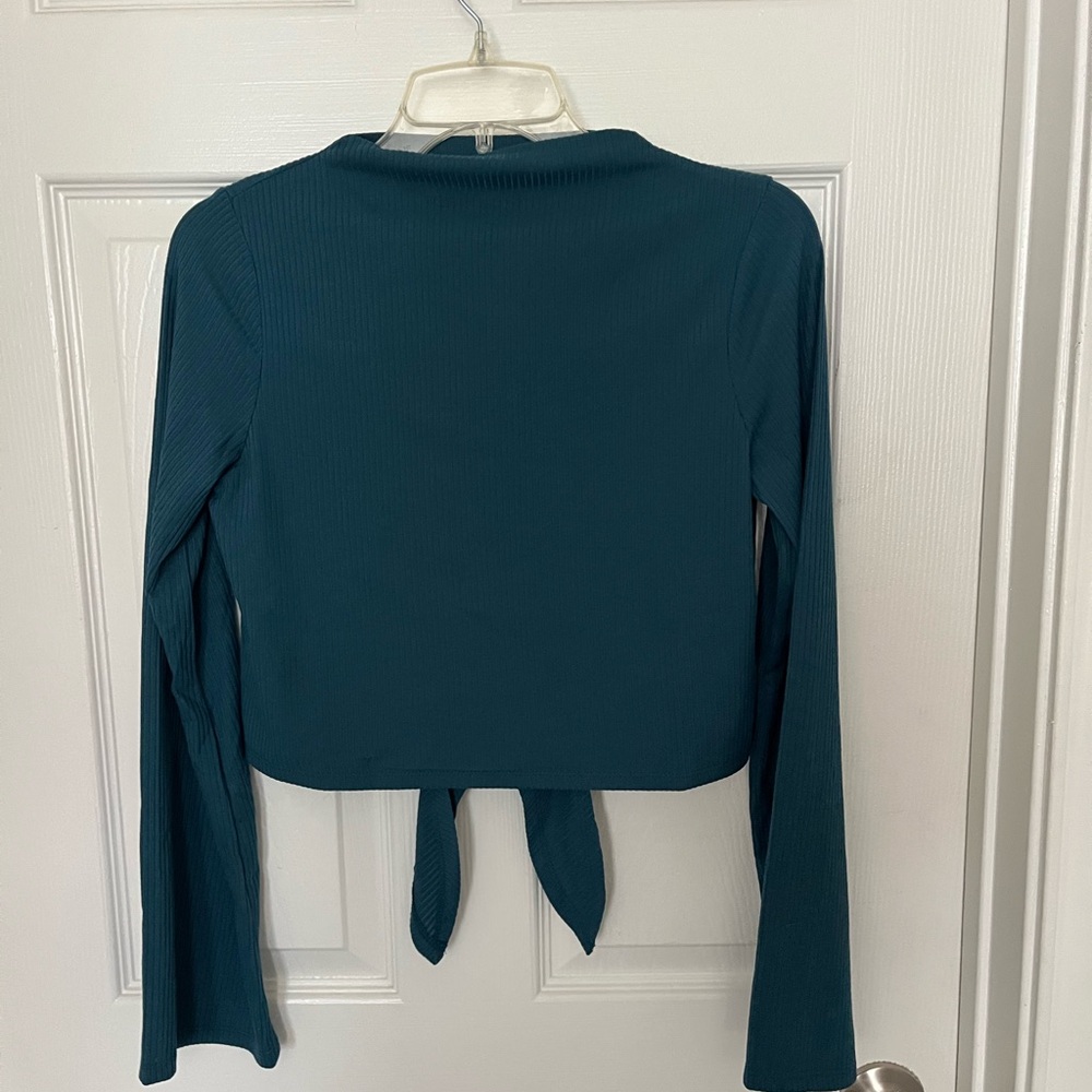 FINAL PRICE Band of Gypsies Deep Teal Tie-Back Crop Top